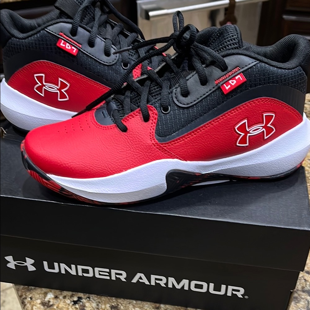 Under Armour Red and Black Athletic Sneakers